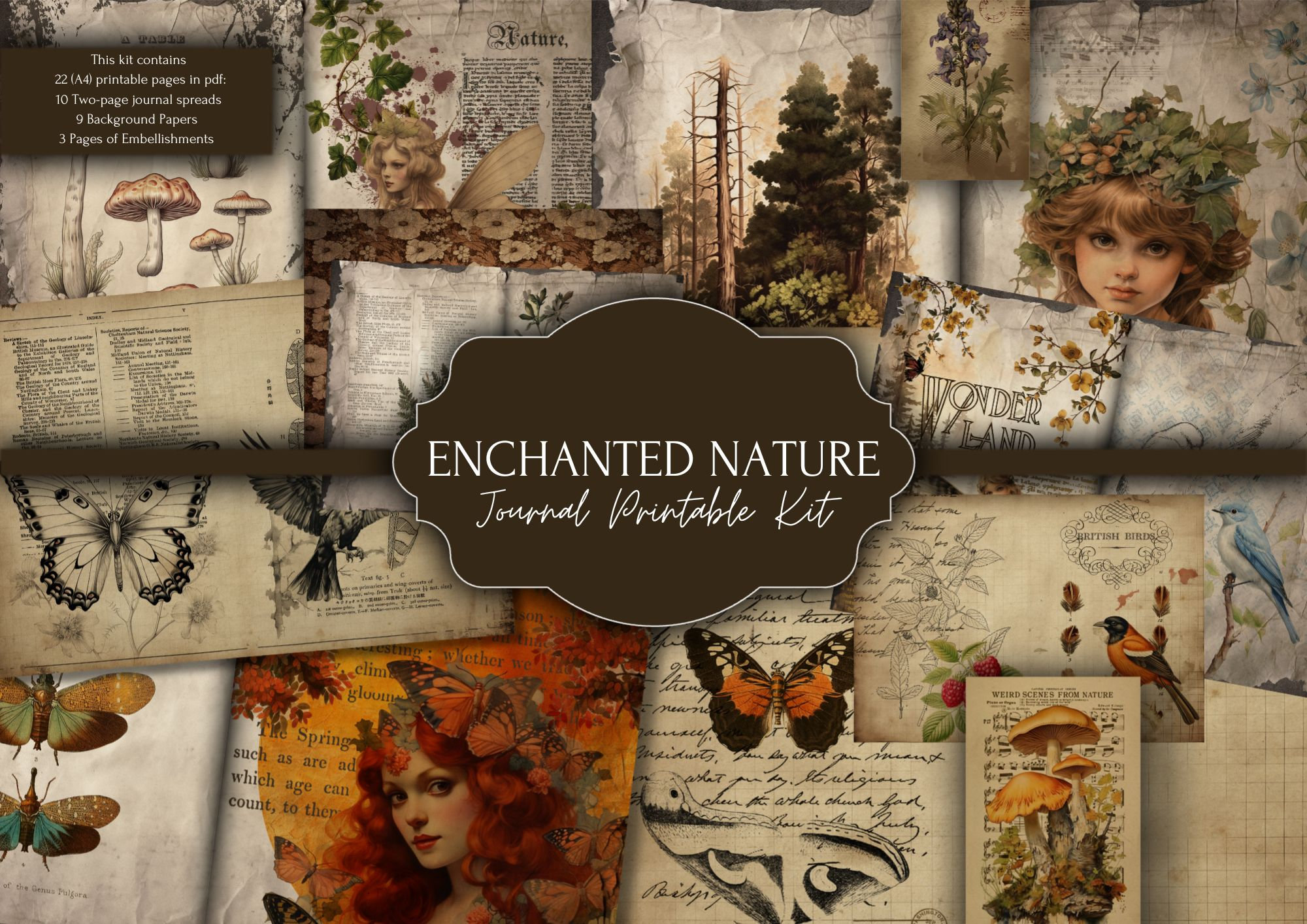 Enchanted Nature Junk Journal Printables Kit - Fairies in a Forest ...