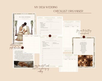 Planificador de bodas desi personalizable: organizador de bodas indias y pakistaníes (digital)