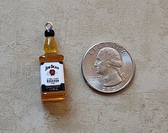 Mini Jim Beam Alcohol Bourbon Liquor Charm for jewelry making and craft idea