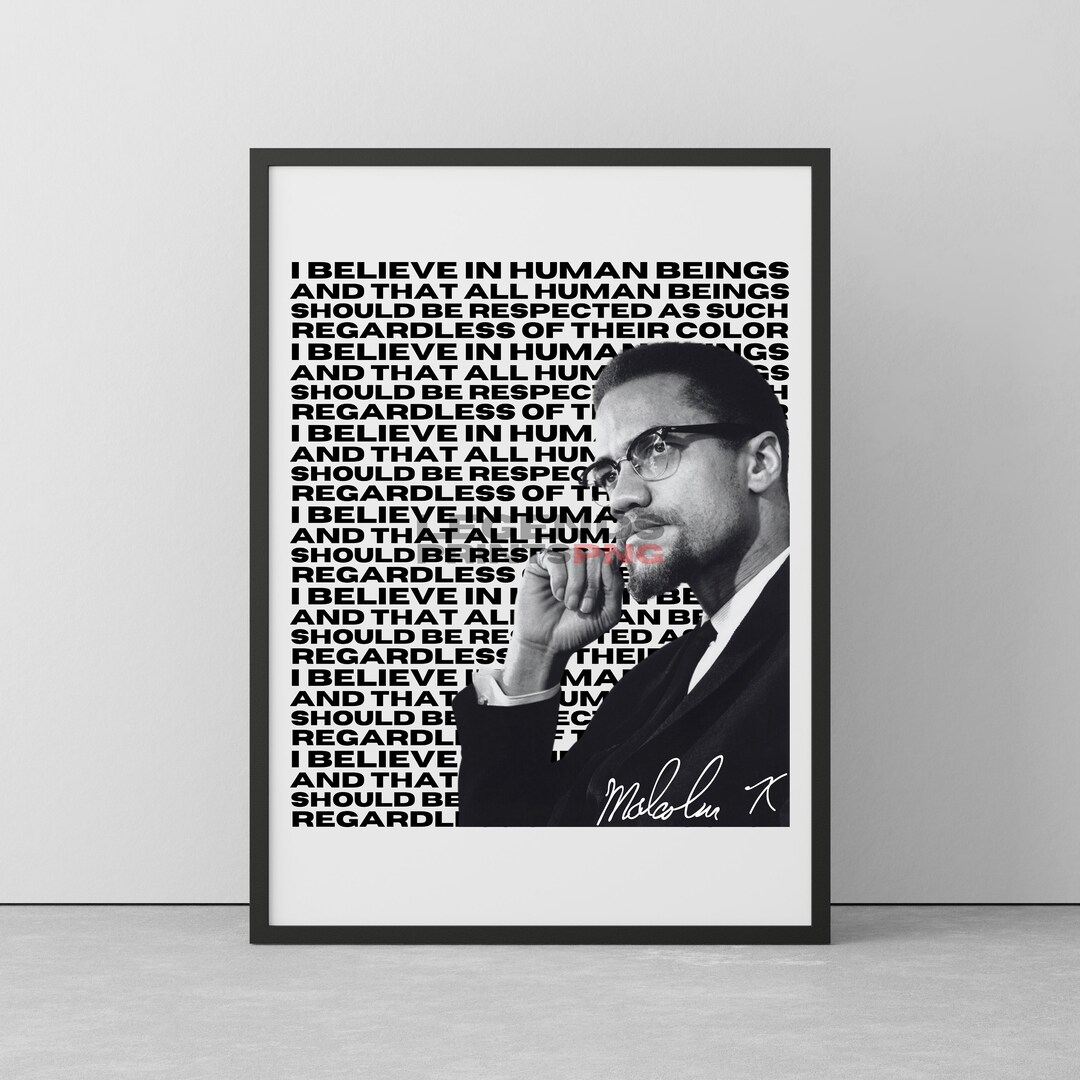 Malcolm X Human Being Black Lives Matter Digital Art Wall Art - Etsy