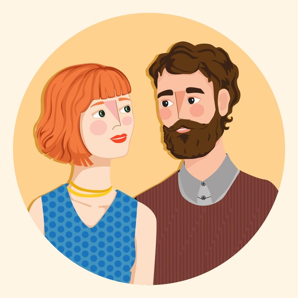 Custom Digital Portrait Couple Portrait Couple Illustration Family Illustration Pet Portrait Gift Ideas Cartoon Portrait Anniversary Gift