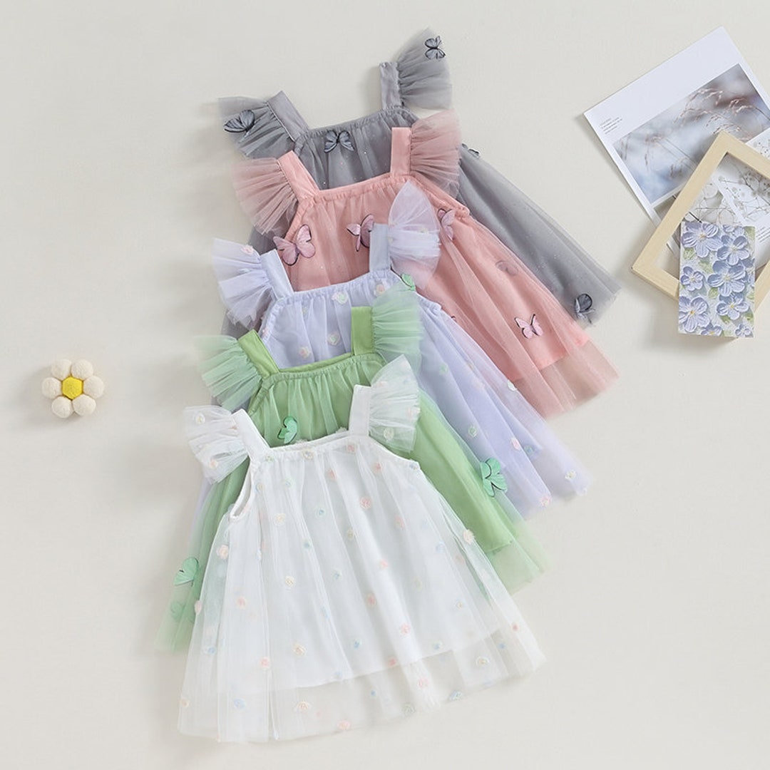 Baby Girl Butterfly Tulle Dress Toddler Girl Princess Dress Etsy