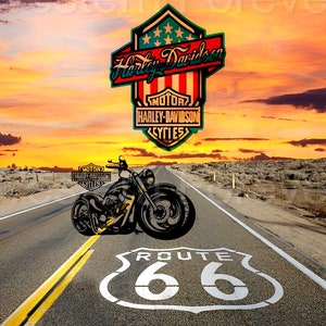 Route 66 Wall Art American Road Motorbike Harley Davidson Hells Angels Arizona USA Digital Downloads