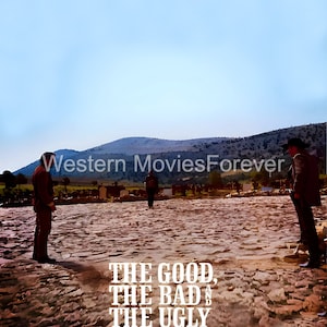 The Good The Bad The Ugly Final Scene Western Movie Poster Wall Art Classic Clint Eastwood Digital Downloads