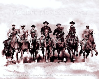 Cowboys On Horseback Stunning Magnificent Seven Western Movie Wall Art Digital Downloads Signed