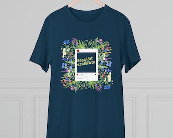 Camiseta personalizada con tema del amanecer letón con diseño floral y gótico - Algodón orgánico