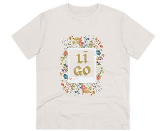 Camiseta personalizada con tema LIGO letón con diseño floral y gótico - Algodón orgánico