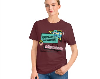 HERS Maglietta grafica vintage con stile anni '80 e filastrocche lettoni - Messaggio del Millennio in colori vivaci