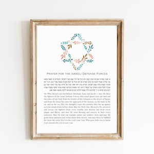 Prayer for the IDF | Printable Jewish prayer for Israeli Soldiers | מי שברך לחיילי צה״ל |