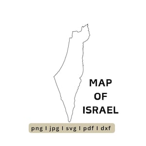 Map of Israel laser file | Israel | Jewish Cricut files| | png | svg | dxf | pdf | jpg