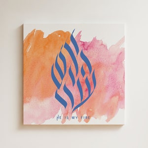 Hebrew Calligraphy | He is My Fire | Digital Download | Spiritual Décor | Jewish Wall Art | Judaica | House Warming Gift