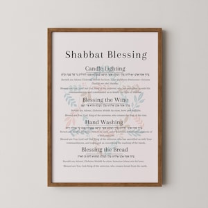 Guida alla benedizione dello Shabbat del venerdì sera, preghiere ebraiche dello Shabbat in ebraico + inglese + traslitterazione, stampa a casa, download digitale