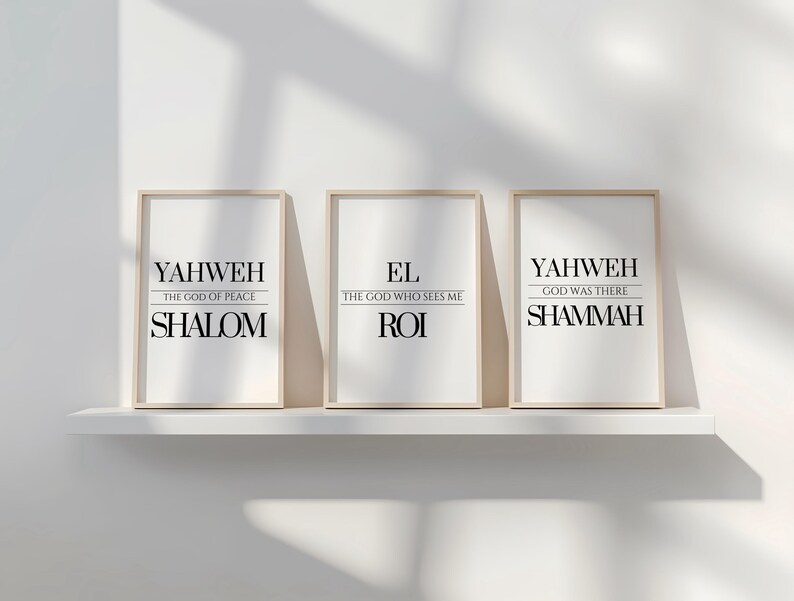 Names of God Printable Wall Art Set of 6 | Christian Home Decor ...