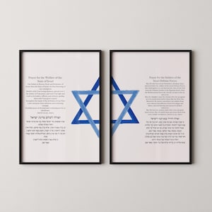 Prayer for the IDF + Prayer for the Welfare of Israel | Jewish Prayer for Israeli Soldiers I Israel Support I Set of Two Printable Prayers