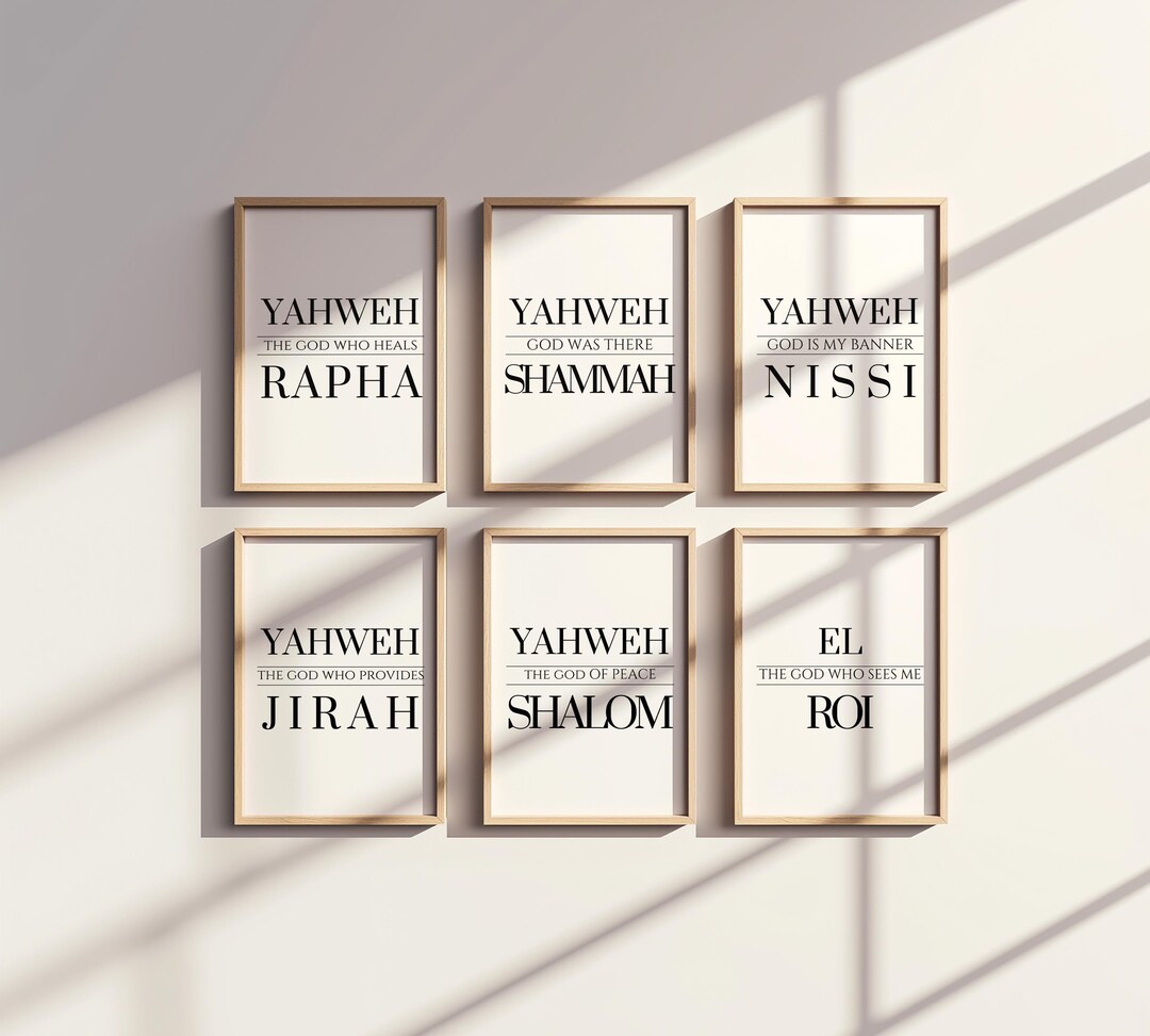 Names of God Printable Wall Art Set of 6 | Christian Home Decor ...