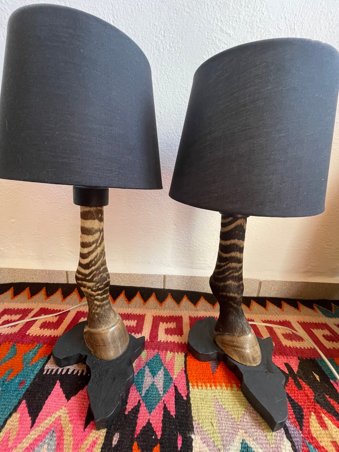 Antique Zebra Leg Lampshades Etsy