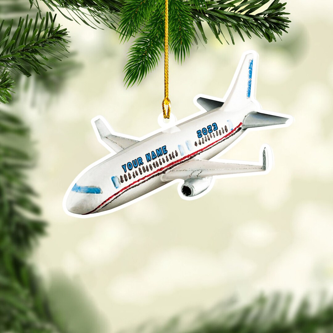 Personalized Airplane Ornaments for Christmas Tree Airplane Etsy