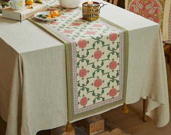 Luxury Flower Table Runner Soft Table Decor Kitchen Table Centerpiece Dining Room Wedding Decor Custom Size Spring Summer