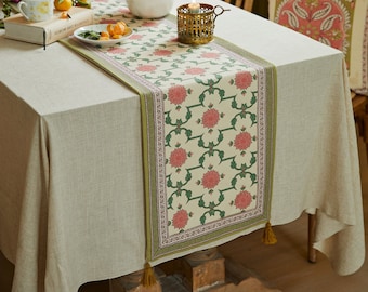 Chemin de table floral élégance française, décoration d'intérieur chic personnalisée, cadeau de mariage personnalisé, chemin de sensation doux et tendance, taille personnalisée disponible