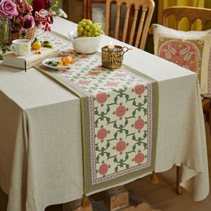 Runner da tavola floreale con eleganza francese, elegante decorazione per la casa, regalo di nozze personalizzato, runner alla moda e morbido al tatto, decorazione per la sala da pranzo