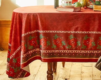 Red Velvet Tablecloth, Custom Handmade Rectangular Cover, Elegant  Dining Decor