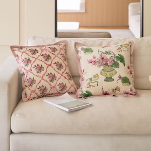 Spring Scenery Throw Pillow Cover, Exquisite Floral Design, Romantic and Charming Home Decor, Unique Gift for Living Room Elegance, Custom