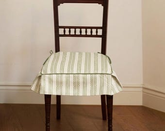 Non Slip Chair Pad with Ties, Washable Dining Chair Cushion, Custom Size Seat Cover