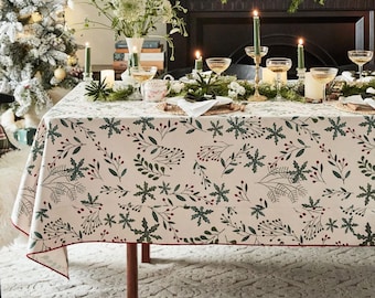 Mantel con vegetación botánica, tamaño personalizado, decoración del hogar inspirada en la naturaleza.