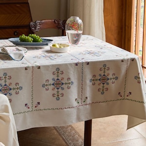 Floral Print Tablecloth, Waterproof French Country Dining Table Cover