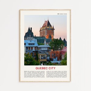 Impression photo de la ville de Québec, art mural de la ville de Québec, affiche de la ville de Québec, photo de la ville de Québec, impression d'affiche de la ville de Québec, impression d'affiche du Canada