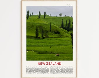 Fotografía impresa en película de Nueva Zelanda, arte mural de Nueva Zelanda, póster de Nueva Zelanda, fotografía de Nueva Zelanda, impresión de póster de Nueva Zelanda, decoración de pared de Nueva Zelanda