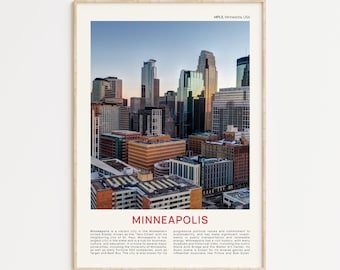 Minneapolis print filmfoto, Minneapolis muurkunst, Minneapolis poster, Minneapolis foto, Minneapolis poster print, Minnesota, USA poster