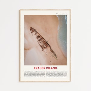 Foto impresa de la isla Fraser, arte mural de la isla Fraser, póster de la isla Fraser, foto de la isla Fraser, impresión de la isla Fraser, isla Fraser QLD
