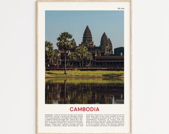 Kambodjatryck Filmfoto, Kambodja väggkonst, Kambodja poster, Kambodja foto, Kambodja postertryck, Kambodja väggdekor, Angkor Wat