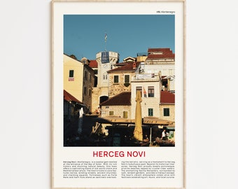 Herceg Novi imprimir película foto, Herceg Novi arte de la pared, cartel de Herceg Novi, foto de Herceg Novi, impresión del cartel de Herceg Novi, decoración de la pared de Montenegro