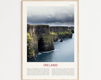 Irland Print Film Foto, Irland Wandkunst, Irland Poster, Irland Foto, Irland Poster Druck, Irland Wanddekor, Cliffs of Moher