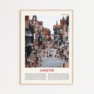 Chester Print Film Foto, Chester Wandkunst, Chester Poster, Chester Foto, Chester Plakat, UK Wand-Dekor, Vereinigtes Königreich Plakat