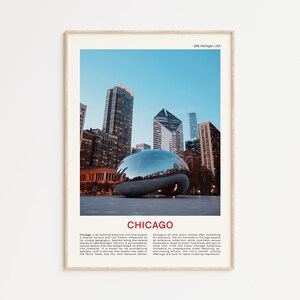 Fotografía de película impresa de Chicago, arte de pared de Chicago, póster de Chicago, foto de Chicago, impresión de póster de Chicago, decoración de pared de Michigan, impresión de póster de EE. UU.