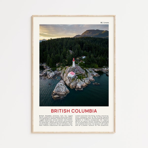 British Columbia Print Film Photo, British Columbia Wall Art, British Columbia Poster, British Columbia Photo, BC Poster Print, Wall Decor
