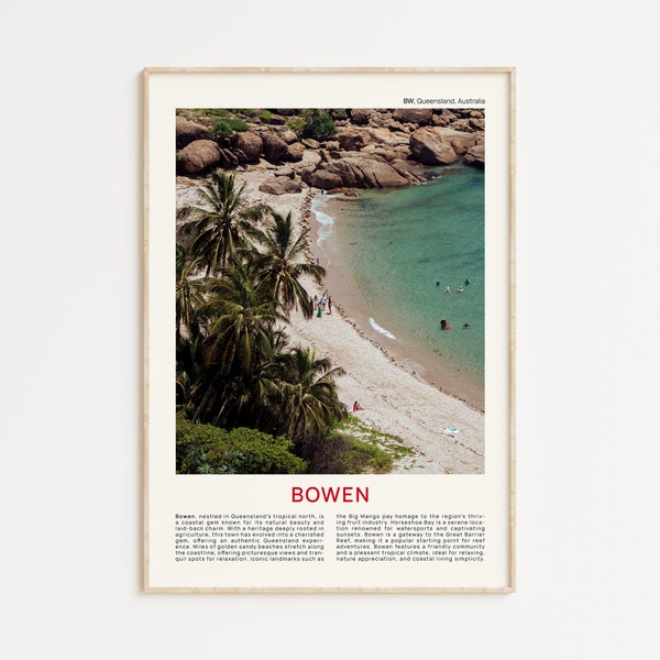 Bowen Print Film Photo, Bowen Wall Art, Bowen Poster, Bowen Photo, Bowen Poster Print, Australia Wall Decor, Bowen QLD Australia Print Art