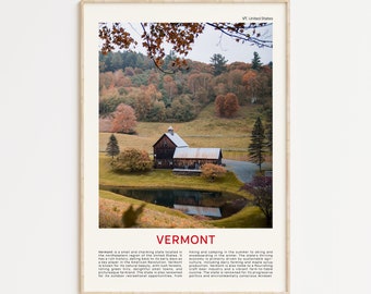 Vermont Print Film Photo, Vermont Wall Art, Vermont Poster, Vermont Photo, Vermont Poster Print,  Vermont Wall Decor, USA Poster Print