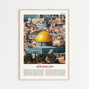 Fotografía impresa de Jerusalén, arte mural de Jerusalén, póster de Jerusalén, fotografía de Jerusalén, impresión de póster de Jerusalén, decoración de pared de Israel, impresión de Israel