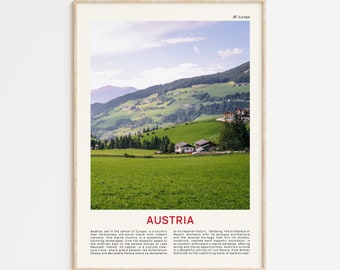 Fotografía impresa de Austria, arte mural de Austria, póster de Austria, fotografía de Austria, impresión de póster de Austria, decoración de pared de Austria, impresión artística de Austria, Alpes