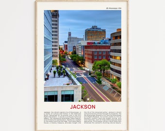 Jackson Print Film Photo, Jackson Wall Art, Jackson Poster, Jackson Photo, Jackson Poster Print, Mississippi Wall Decor, USA Poster Print