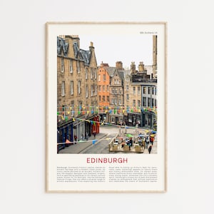 Fotografía impresa de Edimburgo, arte mural de Edimburgo, póster de Edimburgo, fotografía de Edimburgo, impresión de póster de Edimburgo, decoración de pared del Reino Unido, Reino Unido