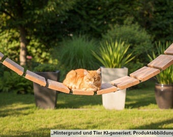 Outdoor Hängebrücke für Katzen - 16cm breit - Kletterwand Catwalk Spielplatz Wandspielplatz Katzenmöbel