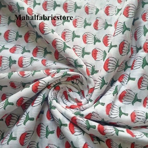 white floral  hand block fabric-block print cotton fabric-sewing fabric-voile fabric cotton dress material-quilt making fabric dress making