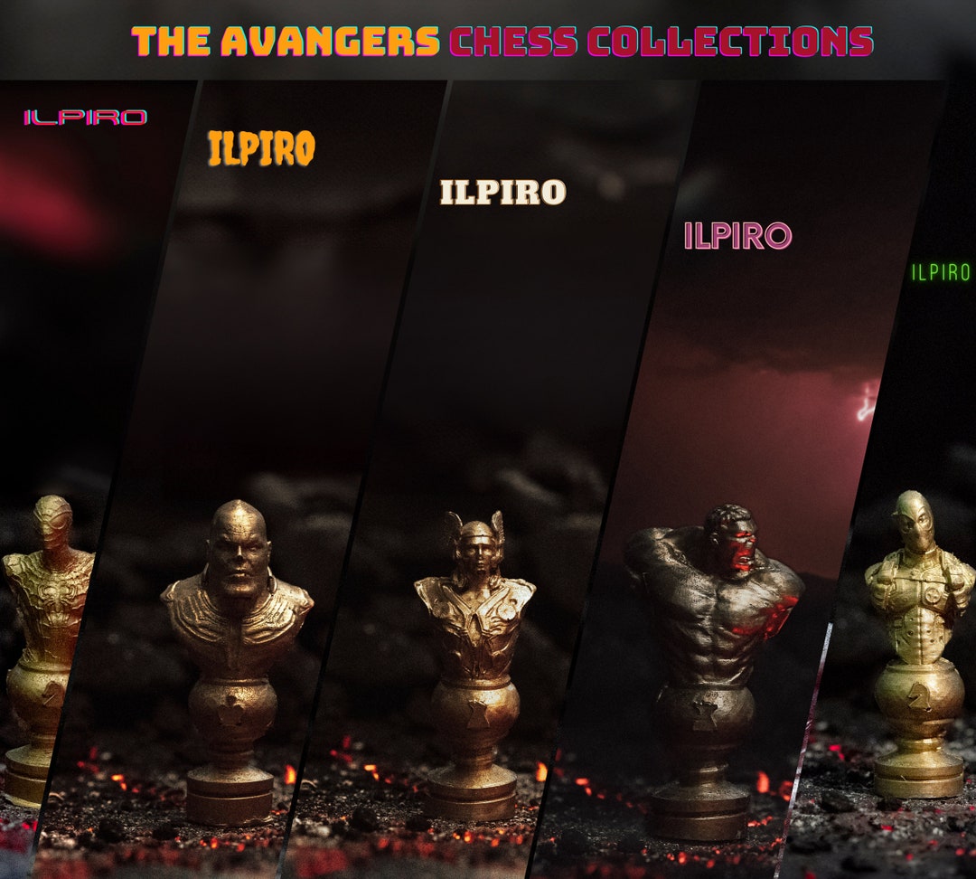 Custom Marvel Chess Set Handcrafted Figurines Hulk Thanos Etsy