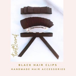 Hair Accessories for Short Hair Or Long Hair Black Cotton Barrettes & Hair Clips for Effortless Style Hair Clips for Everyday Use Stylish