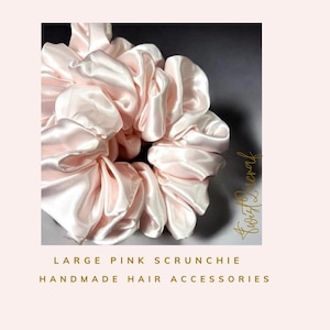 XXL Light Pink Satin Scrunchie: Luxurious Hair Accessory
